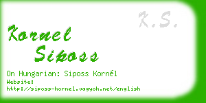 kornel siposs business card
