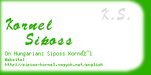 kornel siposs business card